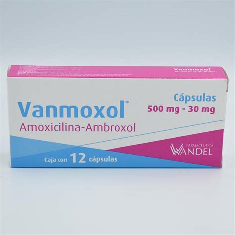 Ambroxol Amoxicilina 500mg30mg Caja Con 12 Capsulas Vanmoxol