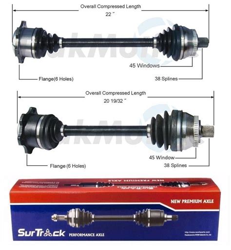 Audi CV Axle Shaft Kit Front Driver And Passenger Side Aftermarket