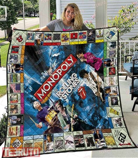 The Rolling Stones Band Monopoly Quilt Blanket Teeruto