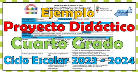 Proyecto Did Ctico Del Cuarto Grado De Primaria Esbozo Ciclo Escolar