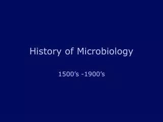 Ppt Chapter A Brief History Of Microbiology Powerpoint