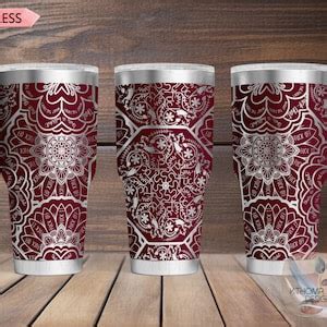 Cuss Word Mandala Fck Mandala Laser Engraved Seamless Full Wrap Design