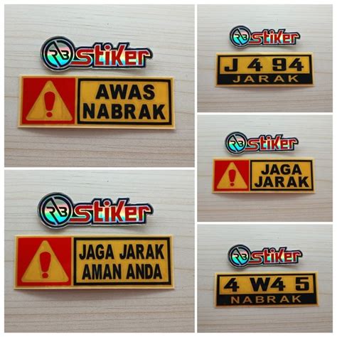 Jual Stiker Jaga Jarak Aman Cutting Sticker Awas Nabrak Shopee Indonesia