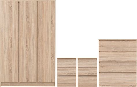 Malvern Door Wardrobe Bedroom Set Sonoma Oak Effect