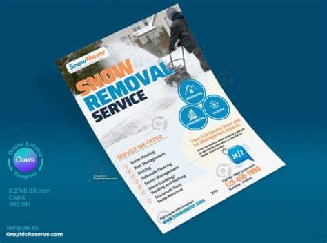 Snow Removing Service Flyer Canva Template Graphic Reserve