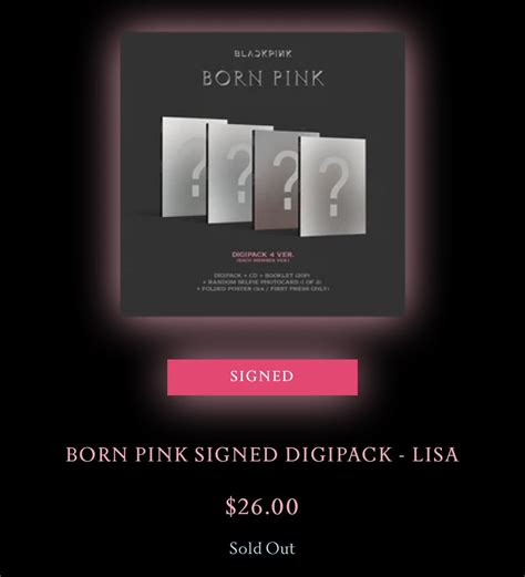 Portal Blackpink On Twitter Info As Digipacks Autografadas Por Lisa