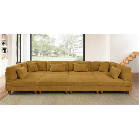 Wade Logan Catelaya Piece Corduroy Sectional Reviews Wayfair