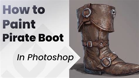 How To Paint Leather In Photoshop Pirate Boot Youtube