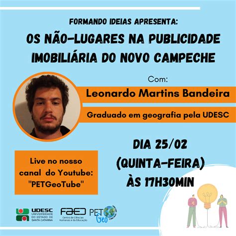 Notícia PET Geografia da Udesc realiza live do projeto de ensino