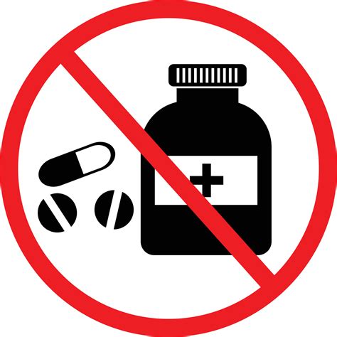 No Medicine Or Drugs Icon On White Background No Pills Sign Flat