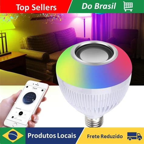 Dafushop Lampada Bluetooth Led Caixa De Som Controle Remoto W Rgb