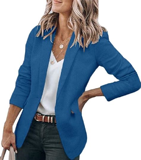 Minetom Damen Blazer Elegant D Nn Langarm Revers Blazerjacke Slim Fit