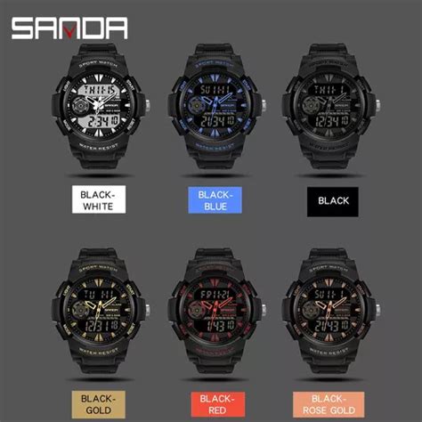 Reloj Sanda 6002 Cronógrafo Led Digital Resistente Al Agua Color de la