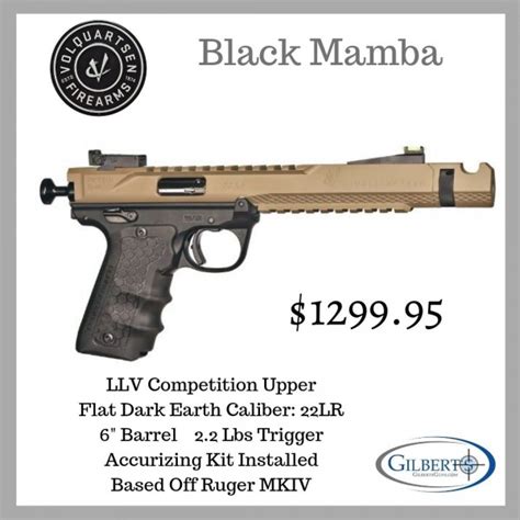 Volquartsen Black Mamba FDE 22LR Competition Pistol With 6 Barrel VF4M