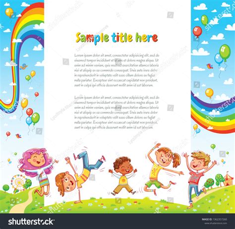 Kids Party Card Invitation Happy Children Stock Vector (Royalty Free) 1362357260