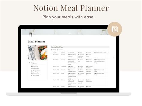 Notion Meal Plan Template Notion Digital Nutrition Notion Recipe Book