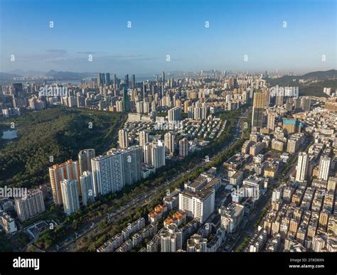 Aerial view of Skyline in Shenzhen city in China Stock Photo - Alamy