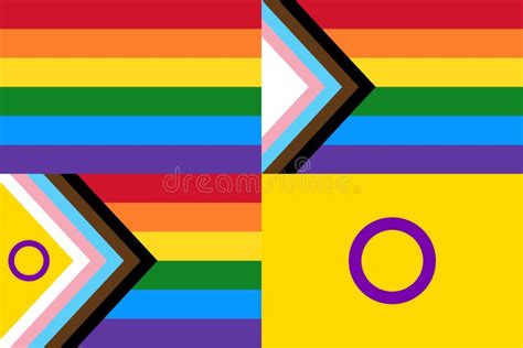 Lgbtq Pride Flags With Intersex Inclusion Lgbt Stock Vector