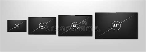 Tv Screen Sizes Smart Tv Icon Collection Diagonal Screen Size In