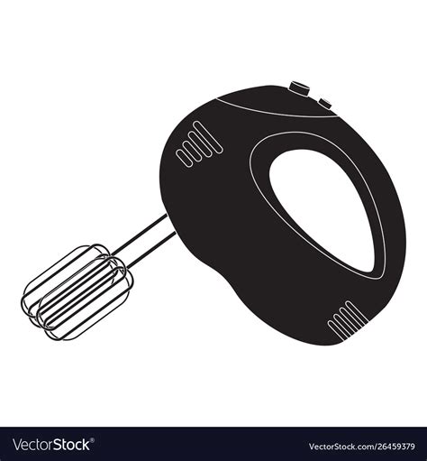 Hand Mixer Black Icon Kitchen Appliance Royalty Free Vector