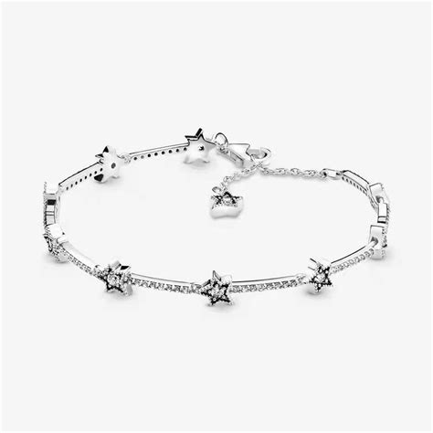 Pandora Stars Charms Bracelet Cz Sterling Silver Diy Charm Bead