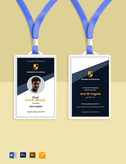 FREE School ID Card PDF - Template Download | Template.net