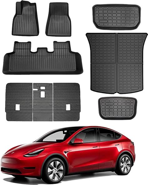 Kikimo For Tesla Model Y Floor Mats 9pcs All Weather Floor Mats For Tesla Model Y