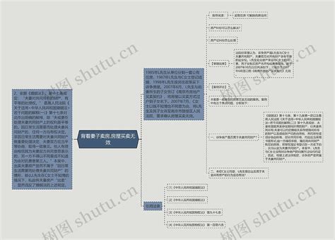 背着妻子卖房房屋买卖无效思维导图编号p7949886 Treemind树图