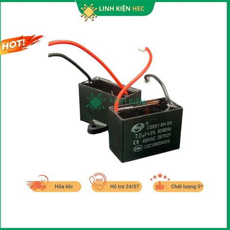 Tụ quạt dây SENJU CBB61 từ 1uF 8uF chính hãng linh kiện hec Shopee