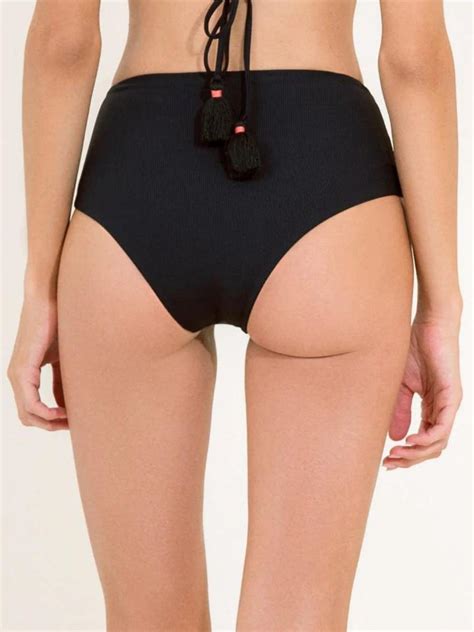 Maaji Women S Jade Black Venus Mid Rise Bikini Bottom Purely Swim