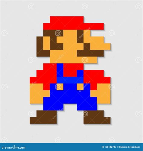 Pixel Mario Vektor Redaktionelles Stockfotografie Illustration Von