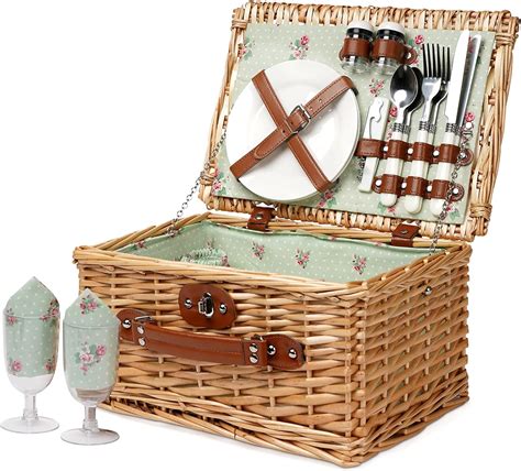 Wicker Picnic Basket For Handmade Willow Hamper Basket Sets Person