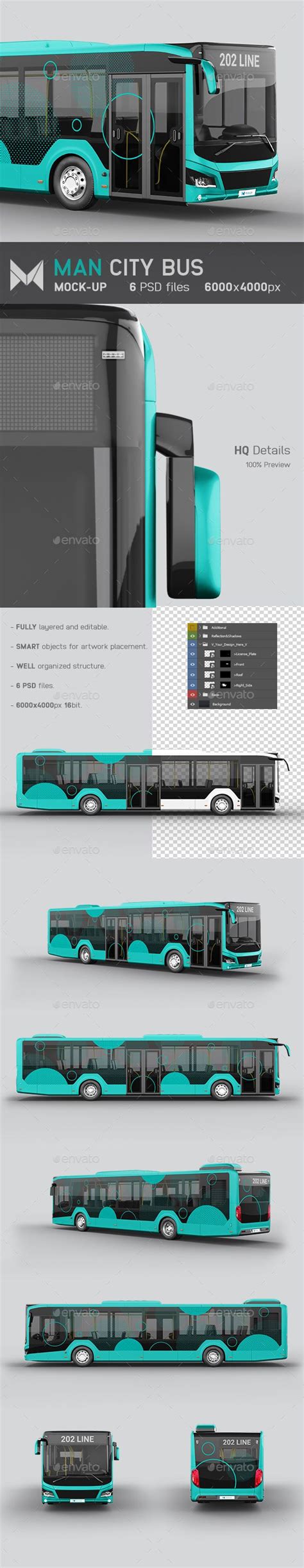 Man City Bus Mockup Professional Fully Editable Bus Wrap Mockup