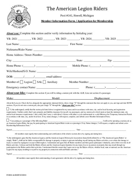 Fillable Online AMERICAN LEGION RIDERS FORMS AND RESOURCES Fax Email