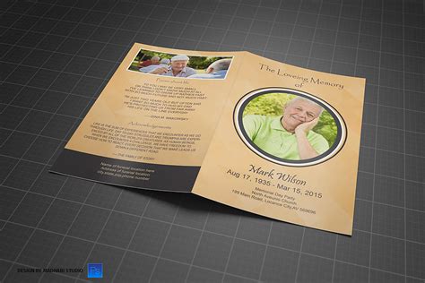 Funeral Program Bi Fold Template Creative Brochure Templates ~ Creative Market