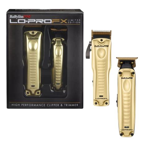 BaBylissPRO Lo-ProFX Collection Set Clipper & Trimmer Gold Limited ...