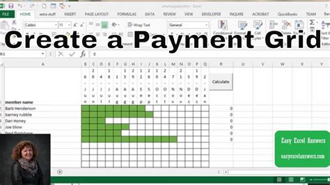 How To Create Payment Grid In Excel Youtube