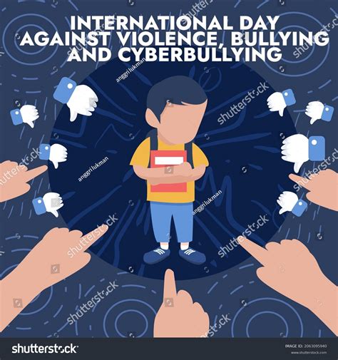 International Day Against Violence Bullying Cyberbullying Stock Vector Royalty Free 2063095940