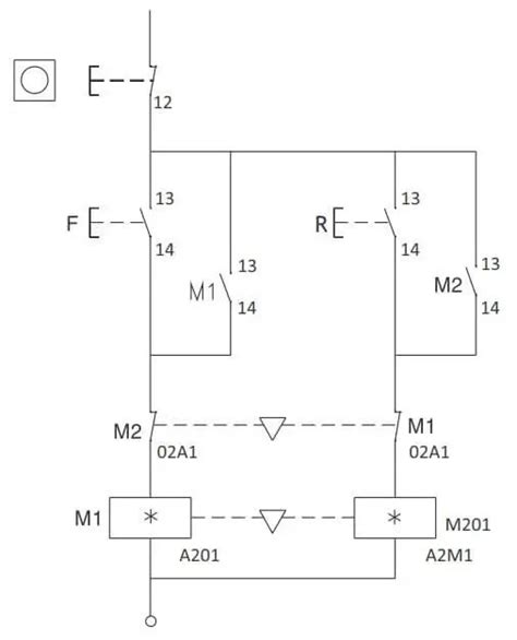 Single Phase Reversing Contactor - Wiring Flow Schema