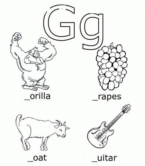 10 Letter G Coloring Pages