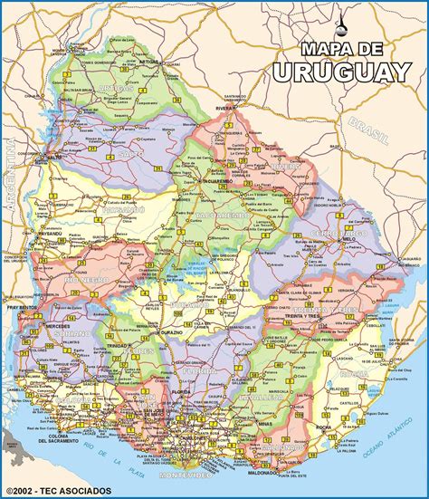 Mapas de Rutas de Uruguay para descargar