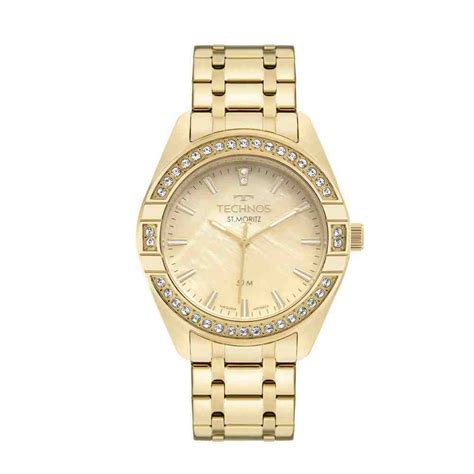 Relógio Dourado Feminino Technos St Moritz 2039DK 1X ELISTER