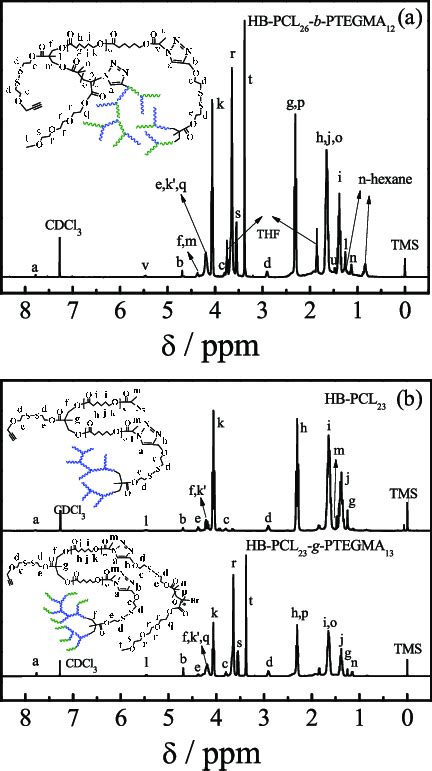 1 H Nmr Spectra Of A Hyperblock Hb Pcl 26 Bptegma 12 And B