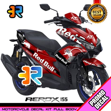 Jual Stiker Decal Striping Motor Aerox 155 Motif Redbull Sticker Full