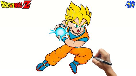 Goku Kamehameha Drawing How To Draw Goku Kamehameha Step By Step