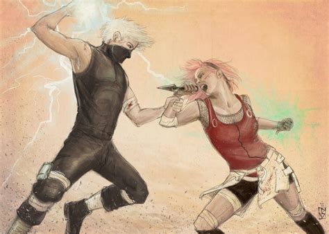 Kakashi and Sakura sparring by janey-jane on DeviantArt