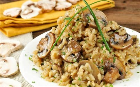 Receta Risotto de pollo con champiñones Recetips