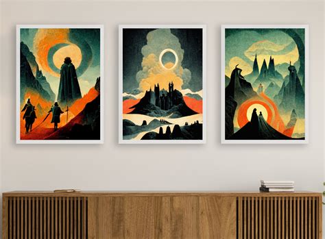 3 Lord of the Rings Inspired Mid Century Modern Art Prints - Etsy