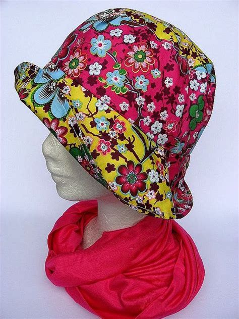 Rain Hat For Women Mustard Floral Rain Cloche Rain Cloche Etsy