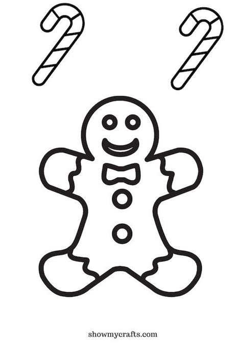 Gingerbread Man Colouring Pages